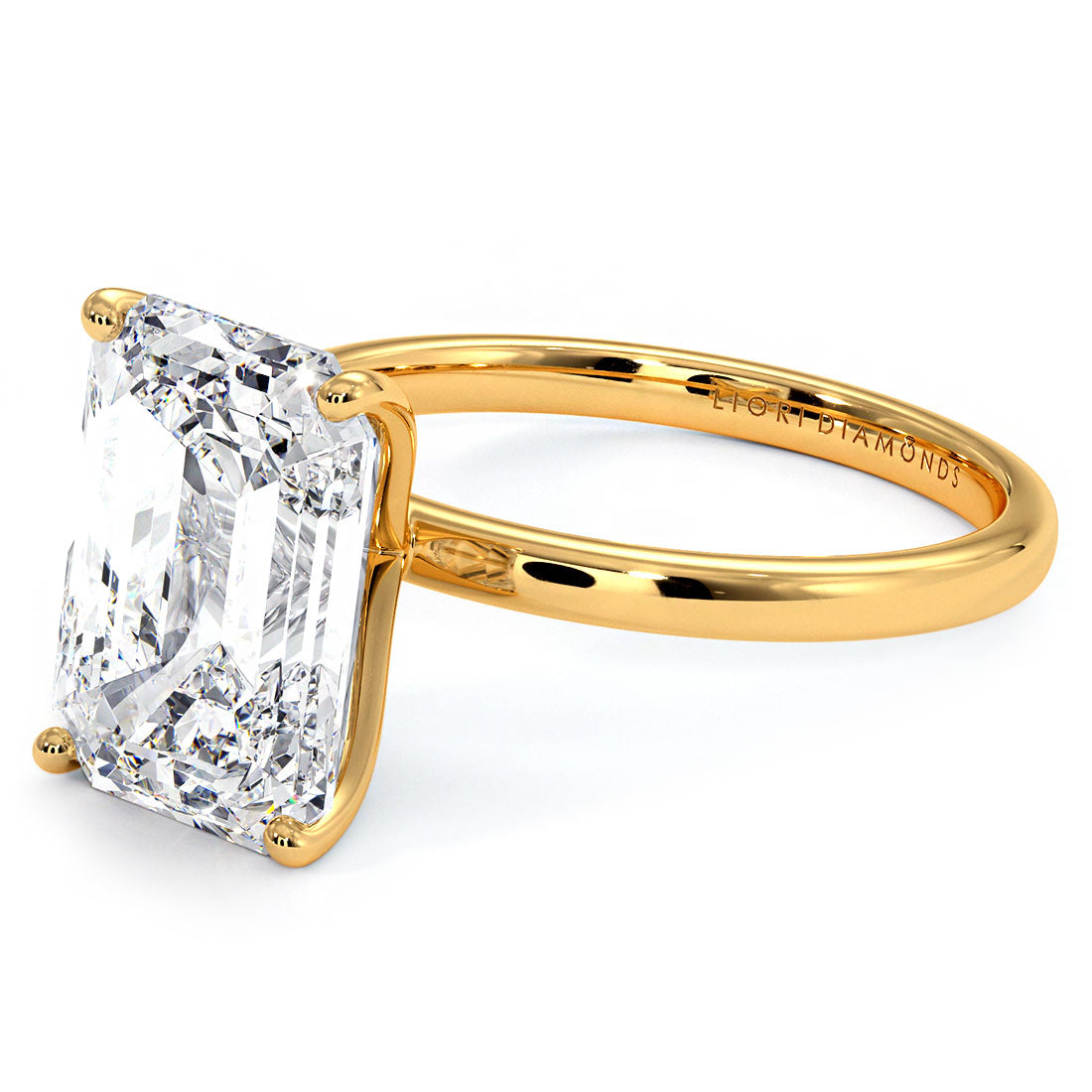 4 Carat Emerald Cut Petite Wire Basket Solitaire