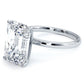 4.41 Carat GIA Certified Emerald Cut Petite Wire Solitaire Lab Grown Diamond Engagement Ring set in Platinum