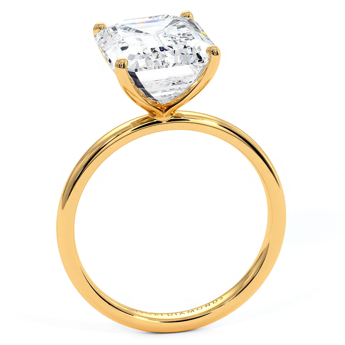 5 Carat Emerald Cut Petite Wire Basket Solitaire