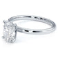 1.50ct GIA Certified Oval Cut Petite Wire Solitaire Lab Grown Diamond Engagement Ring set in Platinum