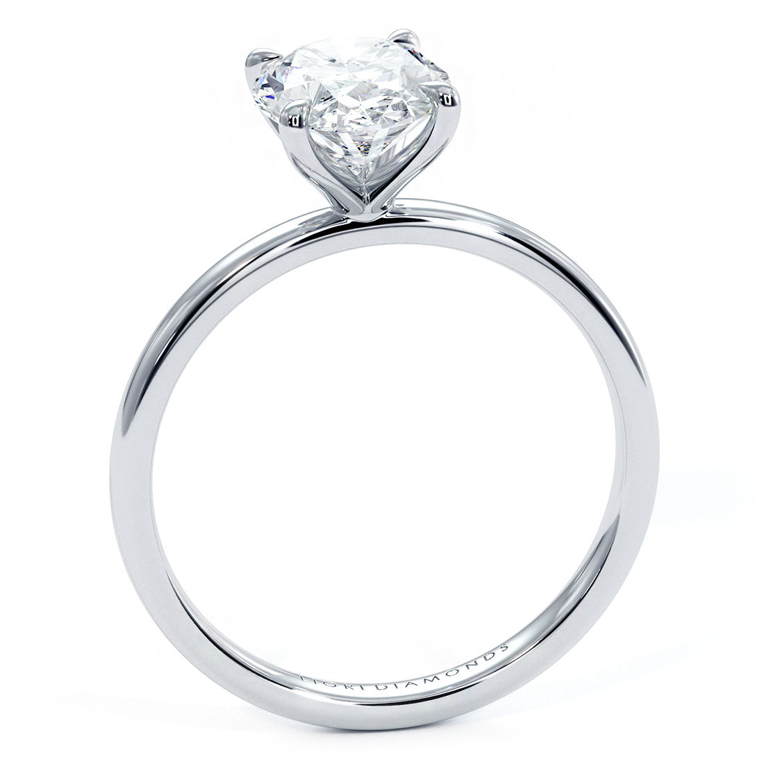2 Carat Oval Cut Petite Wire Solitaire