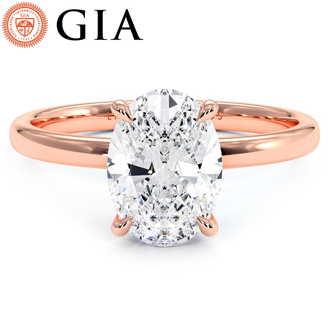 2 Carat Oval Cut Petite Wire Solitaire