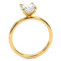 2.07ct GIA Certified Oval Cut Petite Wire Solitaire Lab Grown Diamond Engagement Ring set in 14k Yellow Gold