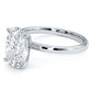 2.64ct GIA Certified Oval Cut Petite Wire Solitaire Lab Grown Diamond Engagement Ring set in Platinum