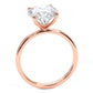 5.03 Carat GIA Certified Oval Cut Petite Wire Solitaire Lab Grown Diamond Engagement Ring set in 14k Rose Gold