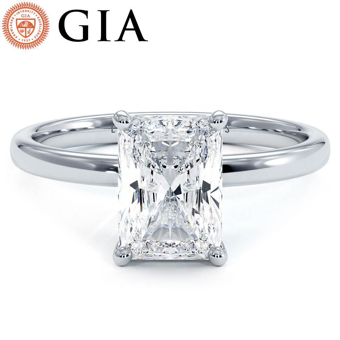 1.5 Carat Radiant Cut Petite Wire Basket Solitaire