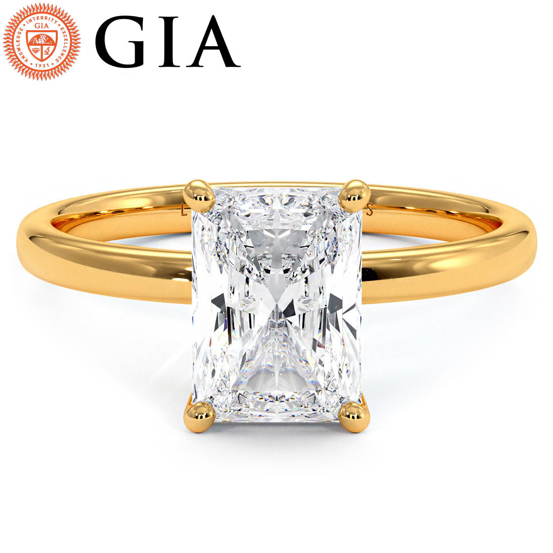 1.5 Carat Radiant Cut Petite Wire Basket Solitaire