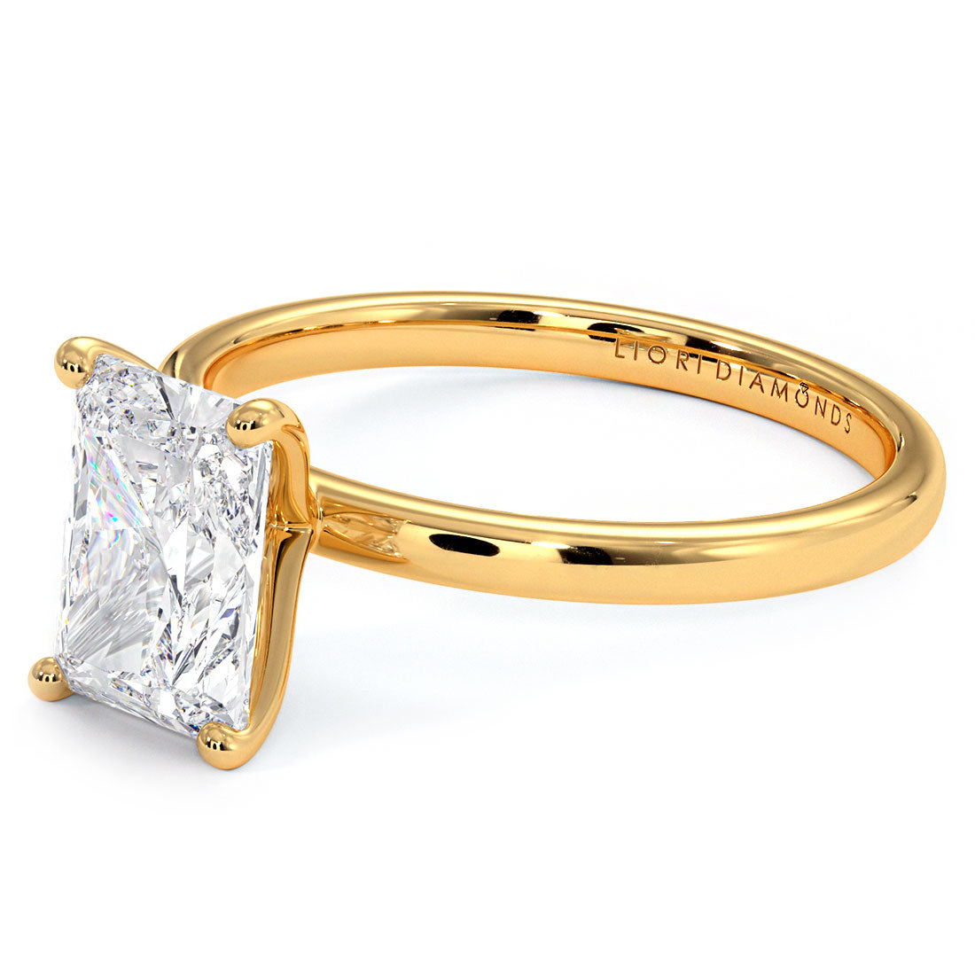 1.5 Carat Radiant Cut Petite Wire Basket Solitaire