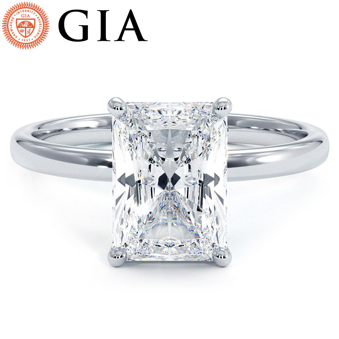 2 Carat Radiant Cut Petite Wire Basket Solitaire