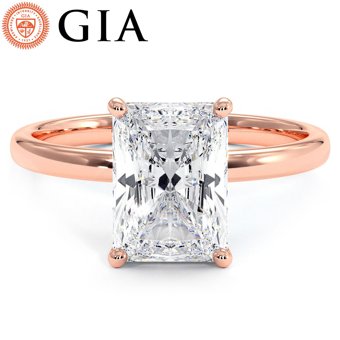 2 Carat Radiant Cut Petite Wire Basket Solitaire