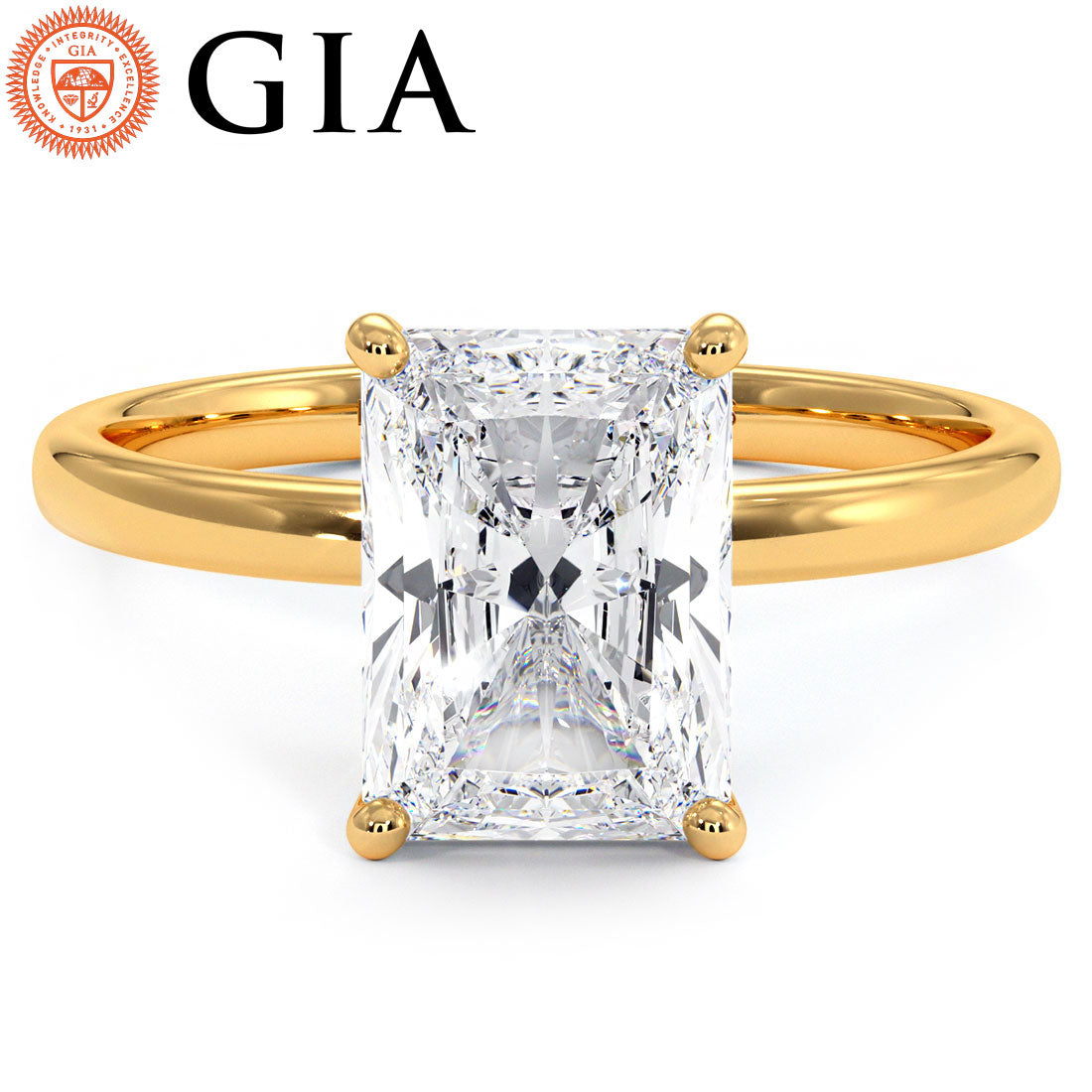 2 Carat Radiant Cut Petite Wire Basket Solitaire