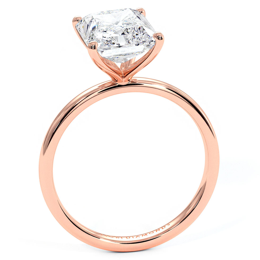 3 Carat Radiant Cut Petite Wire Basket Solitaire