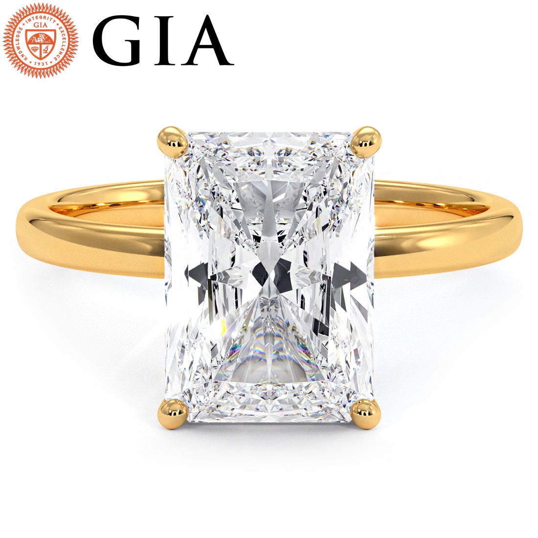 3 Carat Radiant Cut Petite Wire Basket Solitaire