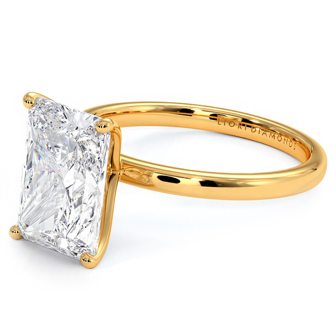 3 Carat Radiant Cut Petite Wire Basket Solitaire