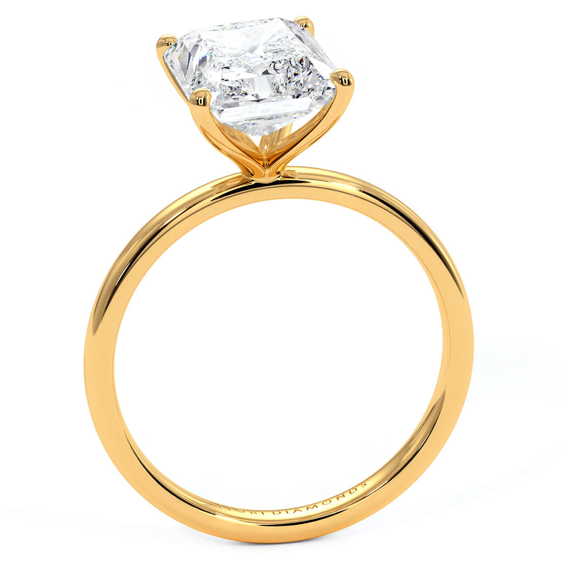 3 Carat Radiant Cut Petite Wire Basket Solitaire