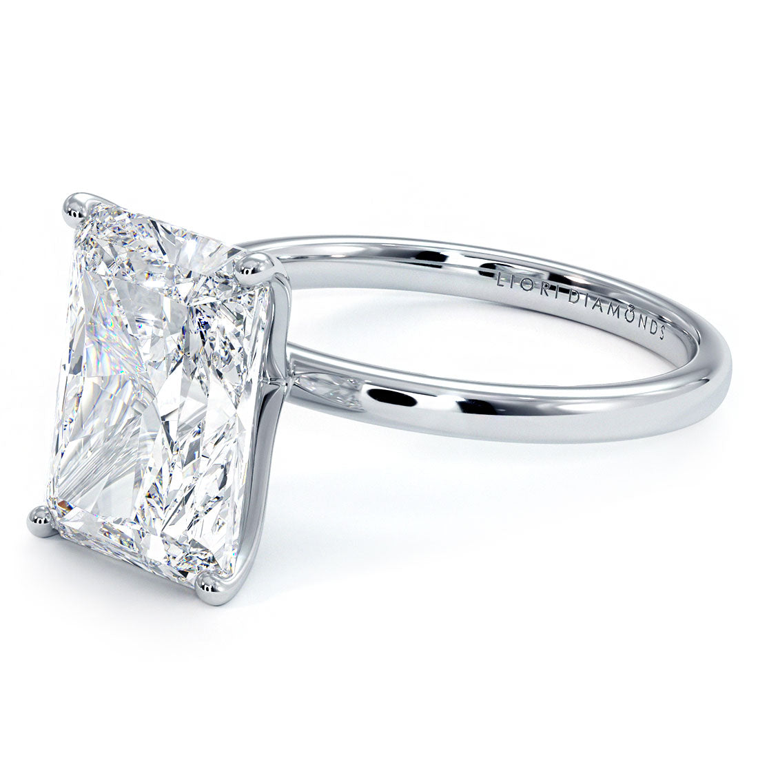 4 Carat Radiant Cut Petite Wire Basket Solitaire