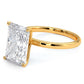 4.23 Carat GIA Certified Radiant Cut Petite Wire Solitaire Lab Grown Diamond Engagement Ring set in 14k Yellow Gold