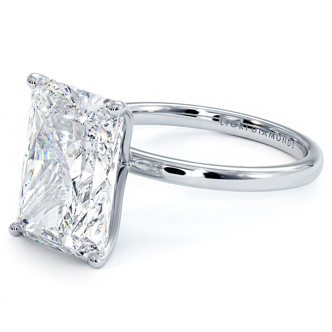 5 Carat Radiant Cut Petite Wire Basket Solitaire