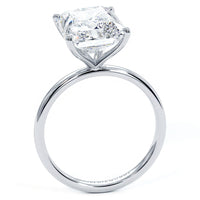 4.23 Carat GIA Certified Radiant Cut Petite Wire Solitaire Lab Grown Diamond Engagement Ring set in 14k White Gold