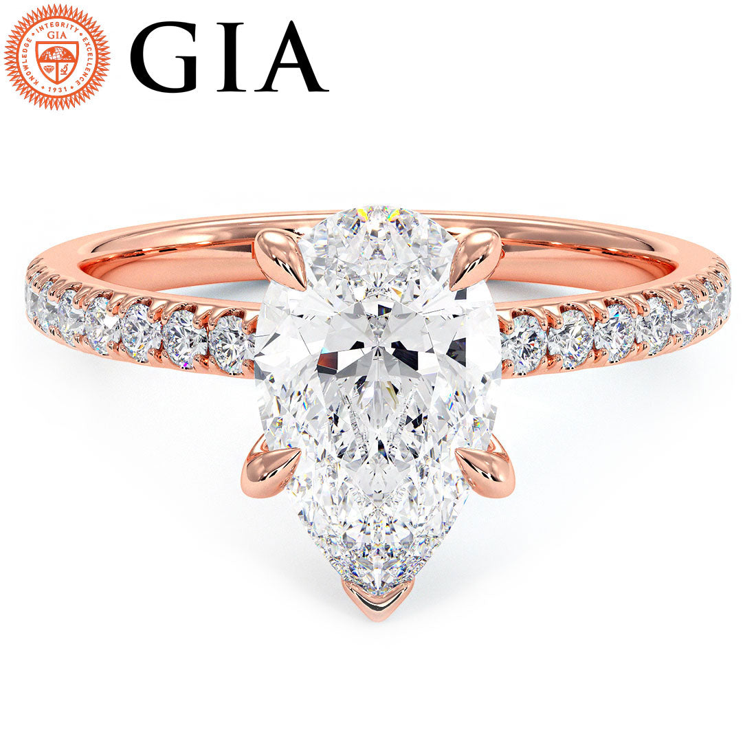 1.5 Carat Pear Shape Petite Micropavé