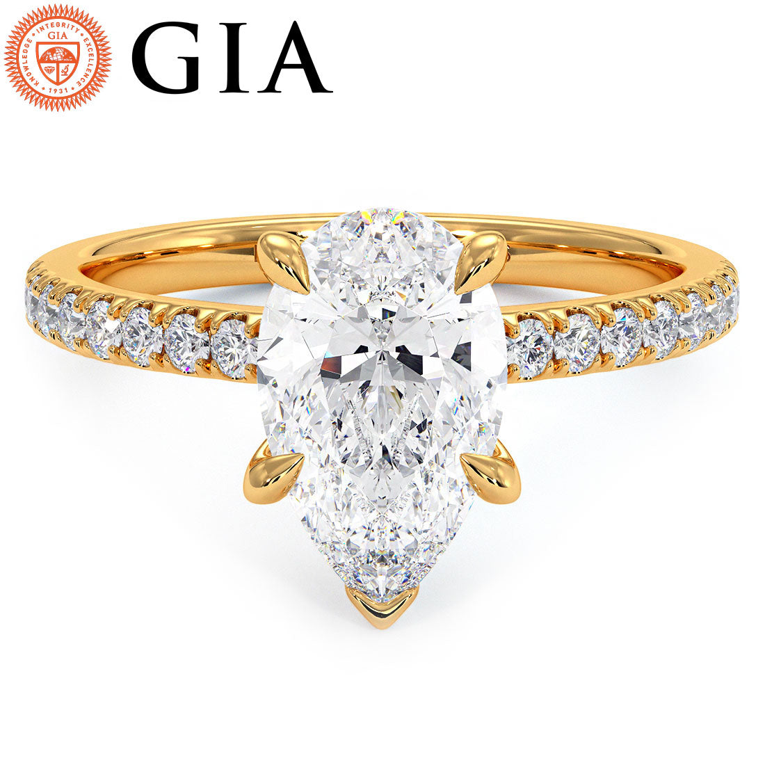 1.5 Carat Pear Shape Petite Micropavé