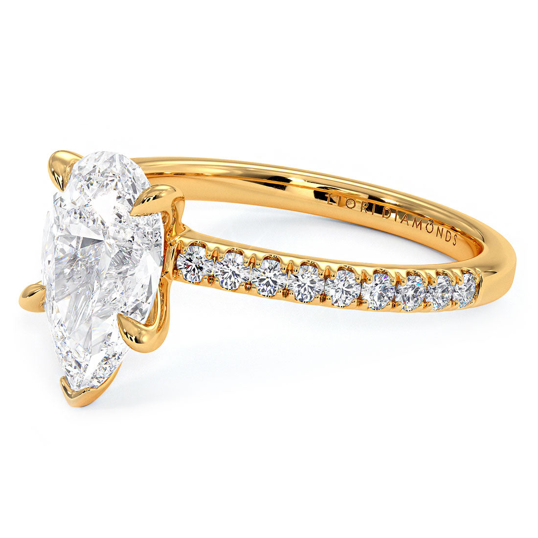 1.5 Carat Pear Shape Petite Micropavé