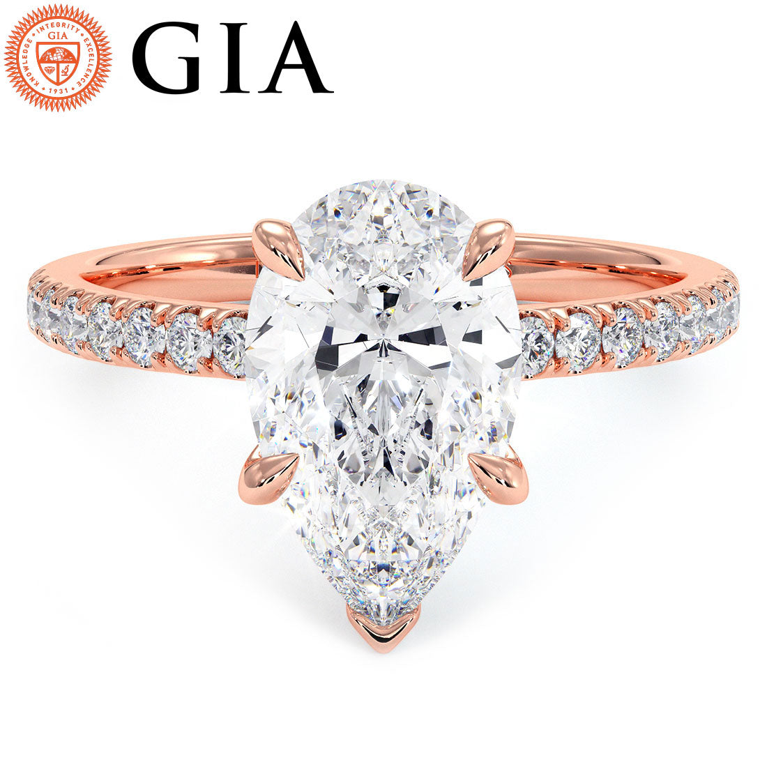 2 Carat Pear Shape Petite Micropavé