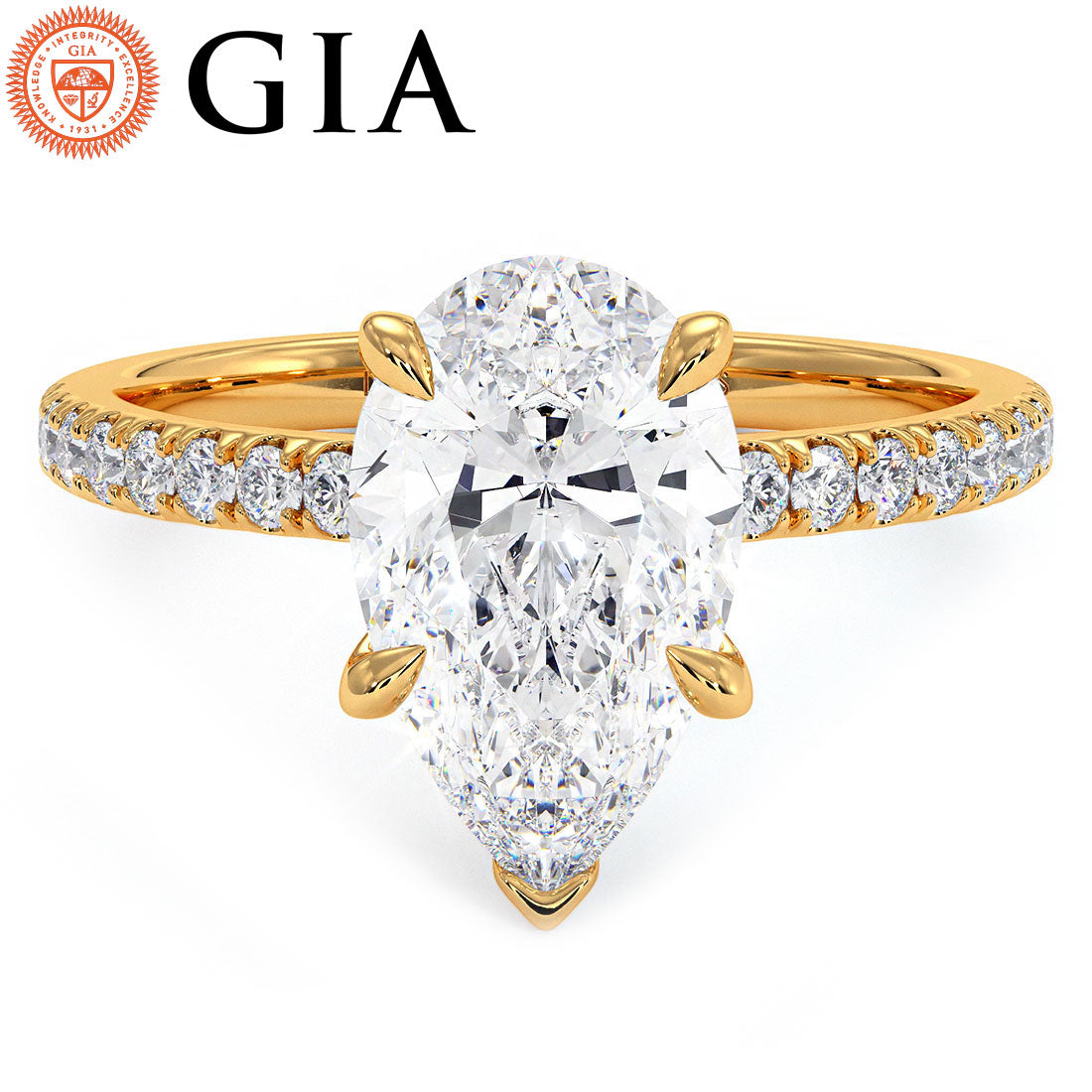 2 Carat Pear Shape Petite Micropavé