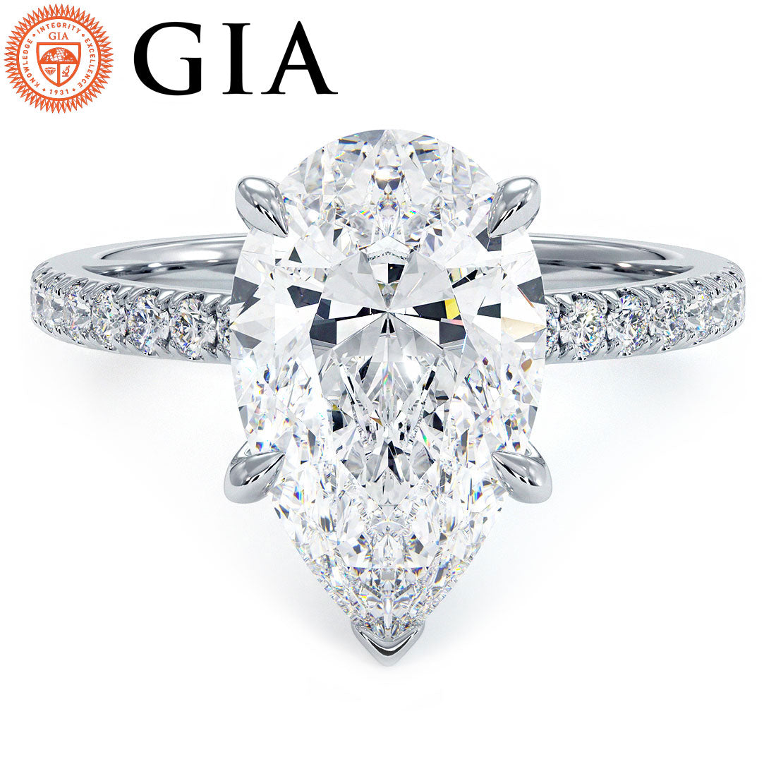 3 Carat Pear Shape Petite Micropavé