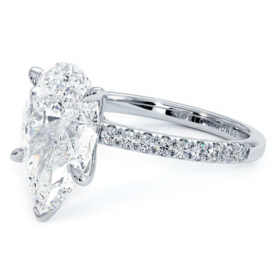 3 Carat Pear Shape Petite Micropavé