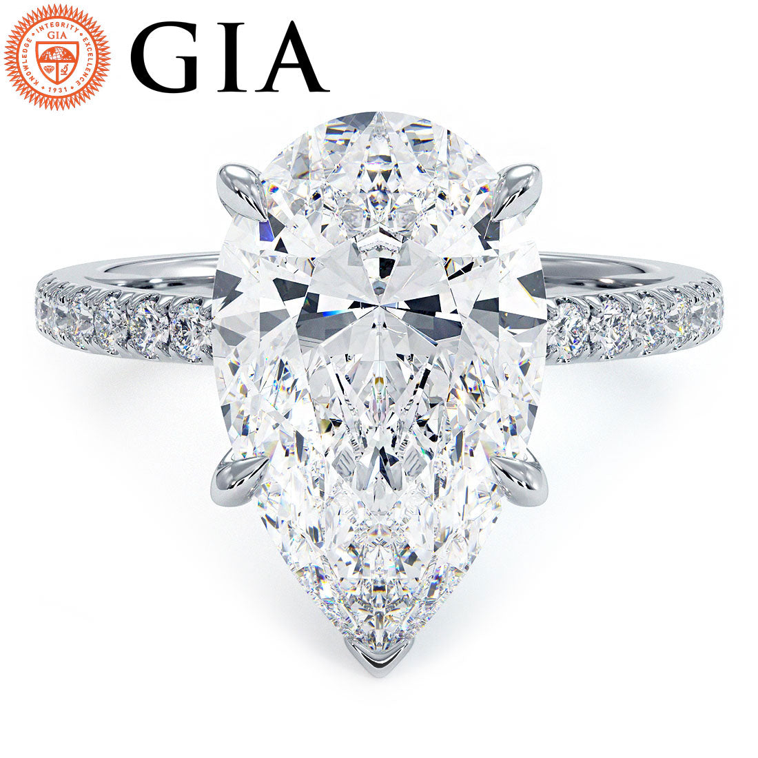 4 Carat Pear Shape Petite Micropavé