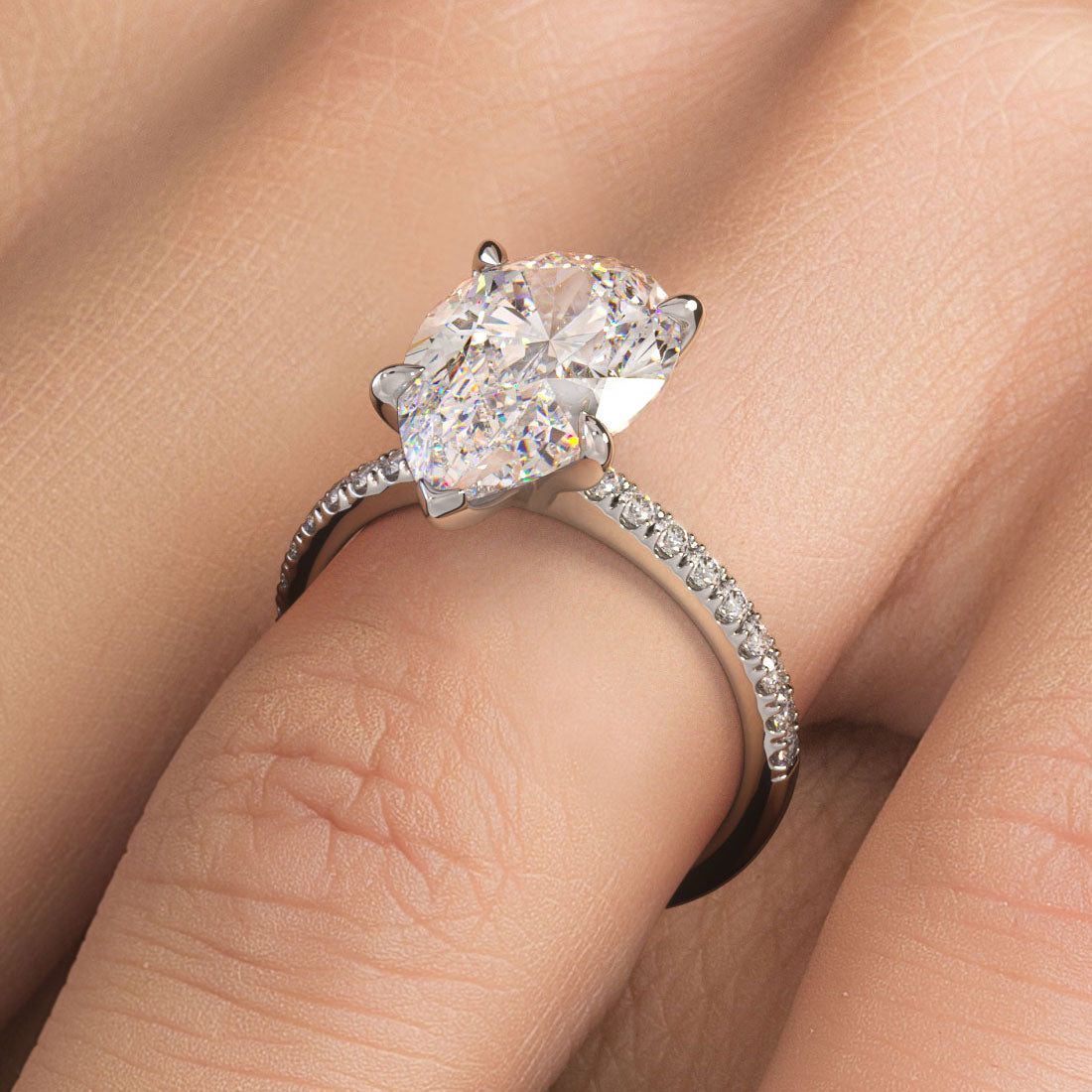 4 Carat Pear Shape Petite Micropavé