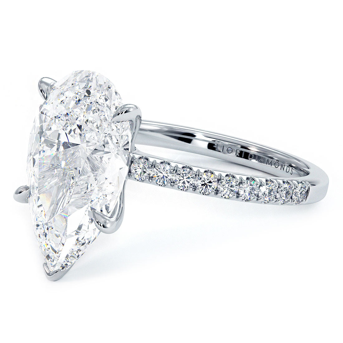 4 Carat Pear Shape Petite Micropavé