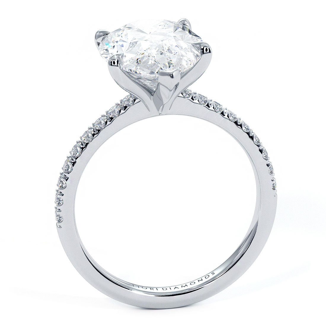 4 Carat Pear Shape Petite Micropavé