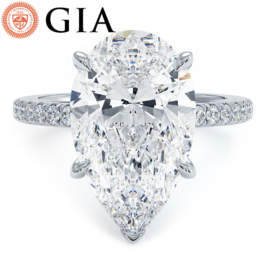 5 Carat Pear Shape Petite Micropavé