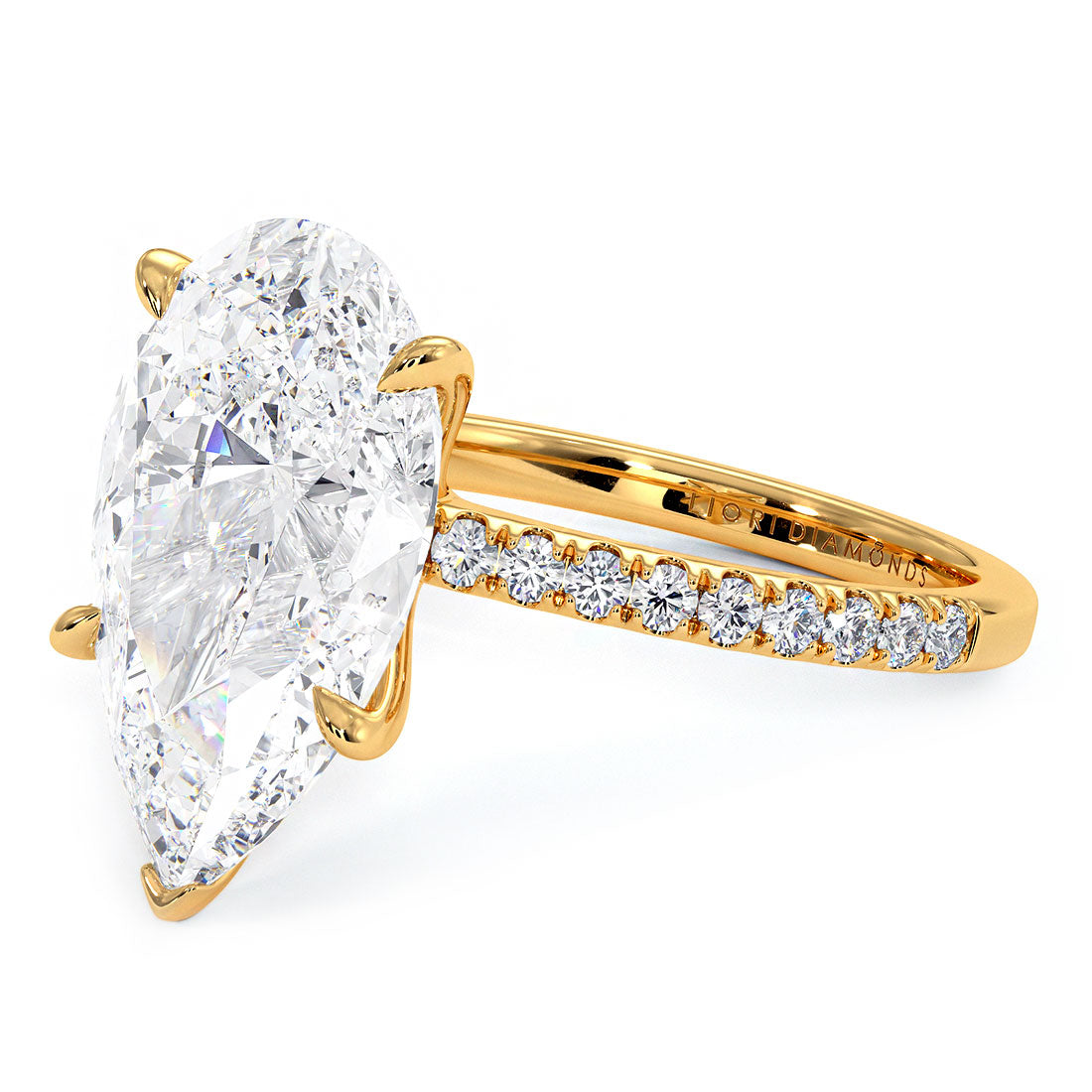 5 Carat Pear Shape Petite Micropavé