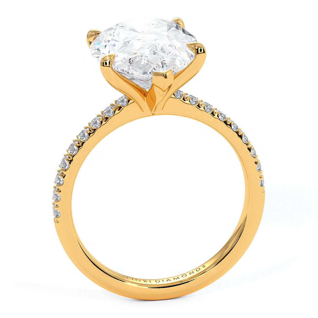 5 Carat Pear Shape Petite Micropavé