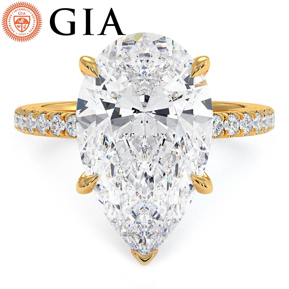 5 Carat Pear Shape Petite Micropavé