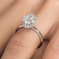 3.37ctw GIA Certified Oval Cut Petite Under Halo Lab Grown Diamond Engagement Ring set in Platinum