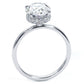 3.37ctw GIA Certified Oval Cut Petite Under Halo Lab Grown Diamond Engagement Ring set in 14k White Gold