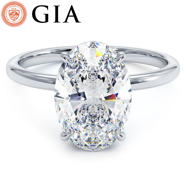 3 Carat Oval Cut Petite Under Halo