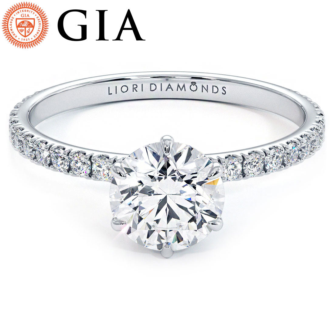 1.5 Carat Round Brilliant Petite Micropavé 6 Prong