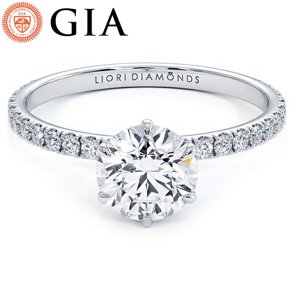 1.5 Carat Round Brilliant Petite Micropavé 6 Prong