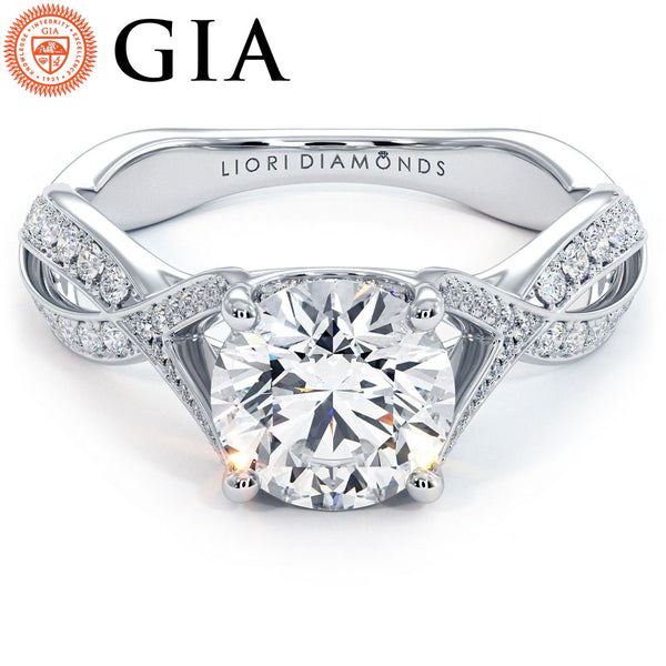 1 Carat Round Brilliant Cathedral Micropavé Infinity Twist