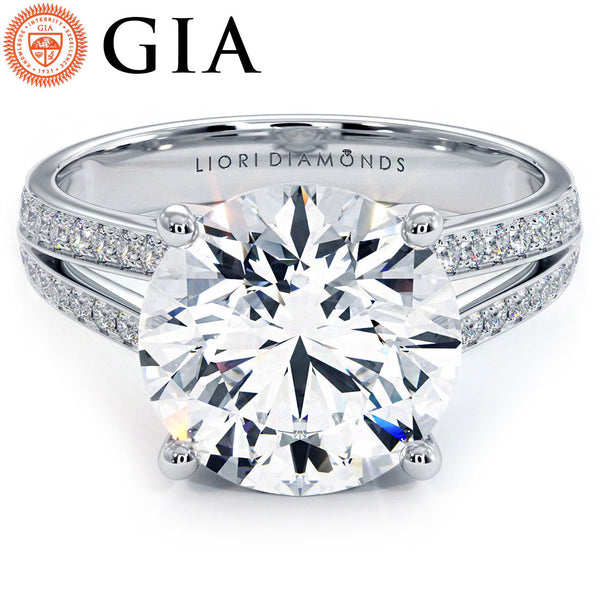 3.5 Carat Round Brilliant Micropavé Split Shank