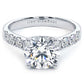 3.03ctw Round Brilliant Cathedral Heart Shape Gallery Lab Grown Diamond Engagement Ring 14k White Gold