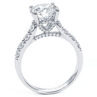 3.26ctw GIA Certified Round Brilliant Cathedral Heart Shape Gallery Lab Grown Diamond Engagement Ring 14k White Gold