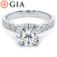 3.26ctw GIA Certified Round Brilliant Cathedral Heart Shape Gallery Lab Grown Diamond Engagement Ring 14k White Gold