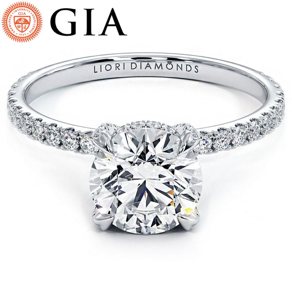 1.5 Carat Round Brilliant Petite Micropavé Eagle Prongs
