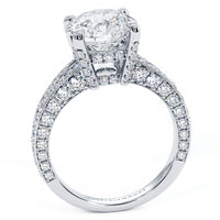 4.38ctw GIA Certified Round Brilliant Micropavé Split Shank Lab Grown Diamond Engagement Ring set in 14k White Gold